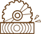 Icon - circular saw cutting wood